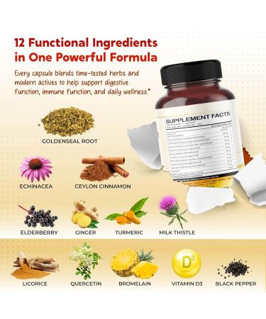 Goldenseal Root Echinacea Cinnamon Elderberry - All-in-1 Supplement 150 count (pack of 1) - Buy Online on GoSupps.com