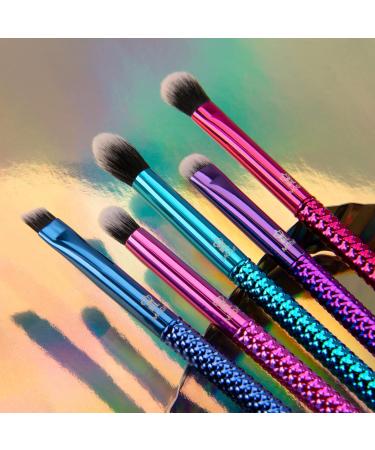 MODA Pro 5pc Deluxe Eye Makeup Brush Kit | Shader Crease Detail Smudger & Liner Brushes - Multi-Colored Metallic | International Shipping Available - Buy Online on GoSupps.com