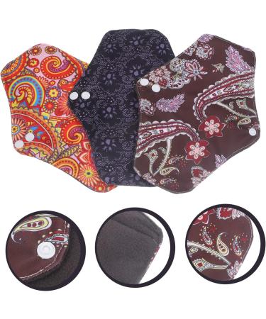 Washable Charcoal Menstrual Pads for Women - 3pcs Thin Reusable Napkin | Portable Feminine Products for Periods - Buy Online on GoSupps.com