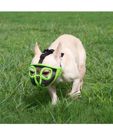 Jyhy Adjustable Short Snout Dog Muzzle - Breathable Mesh for Bulldogs | XL (46-64 cm) - Ideal for Biting Chewing Barking & Training - Buy Online on GoSupps.com