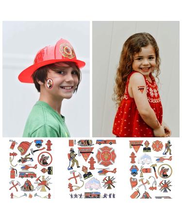 Firefighter Temporary Tattoos 152 Metallic Designs on 8 Sheets for Kids and Adults | Fireman Party Supplies by John & Judy - Buy Online on GoSupps.com