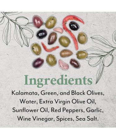 Roland Foods Greek Country Olive Mix - Whole Pitted Olives Marinated with Garlic and Pepperoncini Peppers - 5 lb (71760) - Buy Online on GoSupps.com