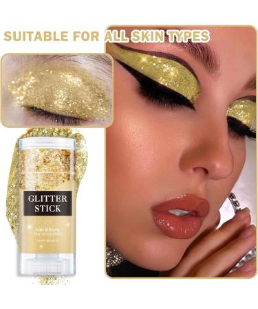 Gold Body Face Glitter Stick | Long-Lasting Holographic Mermaid Makeup | Ideal for Concerts & Raves - Buy Online on GoSupps.com