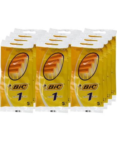 Bic Disposable Razor Shavers - Single Blade 5 Count (Pack of 12) | Best for Smooth Shaving | International Shipping Available - Buy Online on GoSupps.com