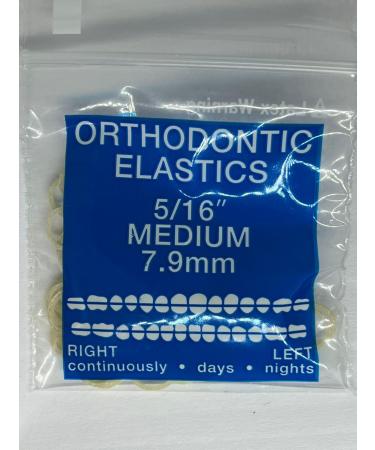 Orthodontic Intraoral Elastics - 10 bag x 100pcs - Medium 5/16" 4.5 oz 7.9mm Surgical Latex - 1000pcs Dental natural material - Made in USA - Orthodentalusa Corp.