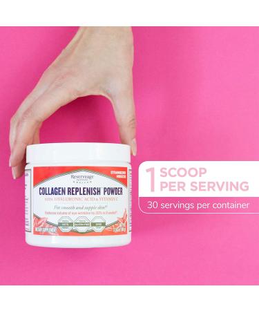 ReserveAge Nutrition Collagen Replenish Powder - Strawberry Hibiscus 3.56 oz | Improve Skin & Joint Health - Buy Online on GoSupps.com