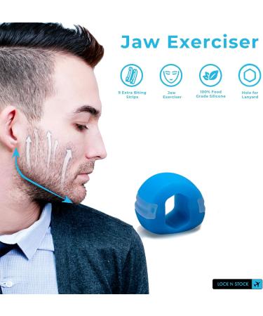 LOCK N Stock Jaw Trainer - 3-Piece Training Device with 3 Resistance Levels 12 Biting Strips & 3 Necklaces | Build & Chisel Your Jawbone | International Shipping Available - Buy Online on GoSupps.com
