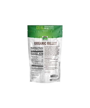 Now Foods Organic Millet Whole Grain - Gluten Free 16 oz (454 g) | Premium Healthy Grain - Buy Online on GoSupps.com