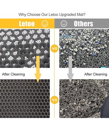 LeToo Cat Litter Mat - Large Waterproof Double Layer Anti-Tracking Kitty Mat - No-Toxic & Washable - Grey 24 x 15 - Buy Online on GoSupps.com