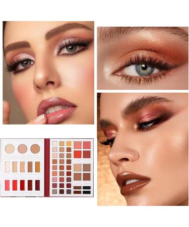 52 Color Eyeshadow Palette Matte Shimmer Makeup Kit Waterproof Blush Contour Set with Long Wear Face Makeup Collection Glams Look with Rich Pigments Eyeshadow Kit for Women Daily Party - Buy Online on GoSupps.com