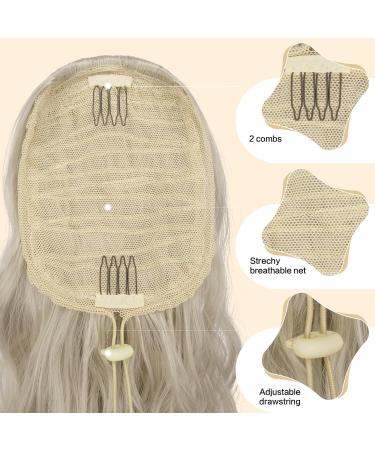 FESHFEN Ponytail Extensions Drawstring Ponytails Hair Extension Platinum Silver Blonde Long Curly Wavy Hair Piece Synthetic Pony Tail Hairpieces for Women 18 inch 18 Inch Platinum Silver Blonde - Buy Online on GoSupps.com