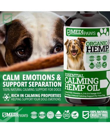 MediPaws Dog Calming Hemp Oil Supplement | Supports Healthy Joints | Omega 3 6 9 | Reduces Dog Barking | 50ml - Buy Online on GoSupps.com