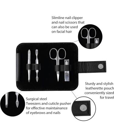 Dark Stag Mens Manicure Set - Grooming Kit Ideal for Travel: Nail Scissors Clipper Cuticle Pusher and Tweezers - Buy Online on GoSupps.com