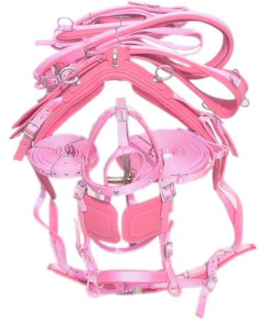 SHOWMEN CRAFT Nylon Horse Riding Harness - Pink Diamante Browband Bridle for Single Horse | Premium Quality Equestrian Gear - Buy Online on GoSupps.com