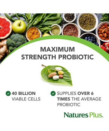 Nature's Plus Ultra Probiotics 40 Billion - Maximum Strength 60 Veg Capsules - Buy Online on GoSupps.com