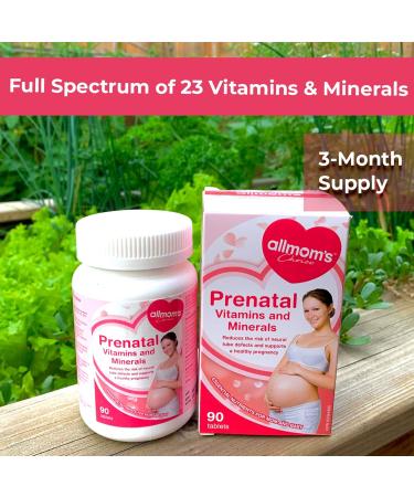Prenatal Vitamins with 1000mcg Folate Folic Acid Prepares You for Conception and Childbearing 23 Vitamins and Minerals Includes Iron Calcium Vitamin D Biotin 90 Days Supply - Allmom's Choice - Buy Online on GoSupps.com