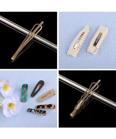 28PCS Pearl Hair Clips Set - Acrylic Resin Gold Barrettes for Women & Girls | Wedding Hairpins, Macaron Bobby Pins & Styling Accessories - Buy Online on GoSupps.com