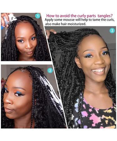 12 Inch Goddess Box Braids Crochet Hair Bob | Curly Ends Synthetic Extensions - Pack of 8 TBUG - Buy Online on GoSupps.com