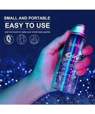 PEPHUCA Glitter Spray - Temporary Shiny Glitter Spray for Body Hair Face and Clothing Waterproof Hairspray Shimmer Silver Powder for Prom Festival Rave Stage Makeup Gifts for Women 60ML 1 Pack - Buy Online on GoSupps.com