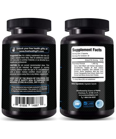 Science of Alpha - Alpha Fuel XT Testosterone Booster for Men - Natural Stamina and Strength Gainers - Muscle Growth Workout Supplement - 60 Veggie Capsules - Buy Online on GoSupps.com