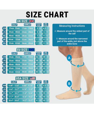 360 RELIEF - Flight Compression Socks Supports | Blood Circulation Travel Work 4XL Beige - Buy Online on GoSupps.com