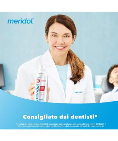  Meridol Meridol Antibacterial Mouthwash 400ml Soothes Irritated Gums Protects Enamel Fights Bacteria Plaque Prevents Gingival Ble - Buy Online on GoSupps.com