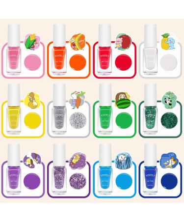 Non-Toxic Children's Nail Polish Set - 12 Colors Peel-Off & Quick Drying - Perfect Birthday Gift for Girls Age 3+ - Buy Online on GoSupps.com
