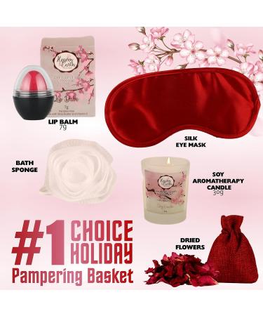 Pampering Birthday Gift Spa Basket for Couples | Cranberry Cherry Blossom Bath Gift Set for Women | Perfect Holiday Gift Baskets for Her - Buy Online on GoSupps.com