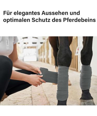 Fleece Bandages for Horses - Velcro Fastener 4-Set with Storage Bag (Gray Pony) - Buy Online on GoSupps.com