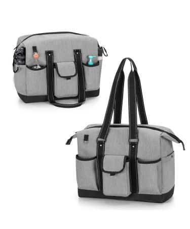 Damero Nurse Bag for Work, Utility Tote and Nurse Bag, Home Health Nurse Bag with Zip-Top Closure and Side Fasten Snaps for Home Visits, Clinical Study, Health Care, Gray Large Gray - Buy Online on GoSupps.com