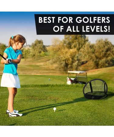Golf Chipping Net with 3 Targets - Portable Backyard Practice Swing Game and Golfing Accessories in Black - Buy Online on GoSupps.com