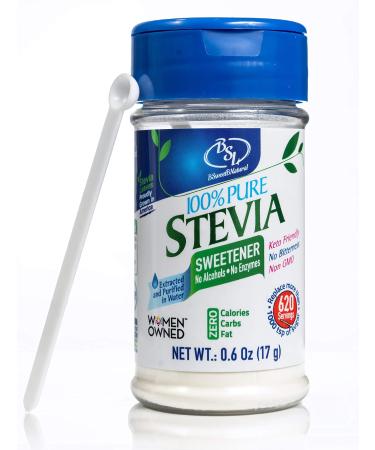 Stevia Powder 100% Pure, 0.6 Oz, No Artificial Sweetener, 620 Servings | Stevia Green Leaf Extract | Zero Calorie & Keto Friendly 0.6 Ounce (Pack of 1)