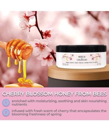 Perlier Cherry Blossom Honey Body Cream - Hydrating Non-Greasy Moisturizer for Dry Skin - 6.7 Oz - Buy Online on GoSupps.com