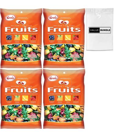 Value Bundle: Kerrs Candy - DELUXE FRUITS - Individually Wrapped Candy - Snacks & Candies For Adults and Kids - Bonbon - Hard Candy - Custom Value Bundle Branded Package of 4 (Deluxe Fruits)