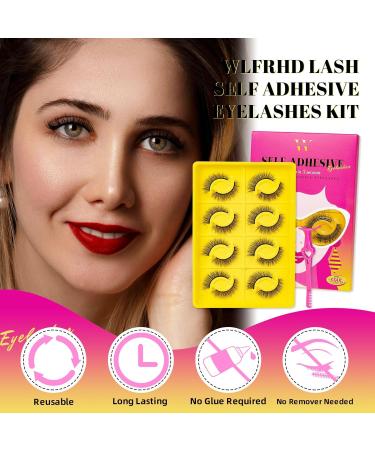 Self Adhesive Eyelashes - 8 Pairs Reusable Lash Clusters No Glue Needed DIY Extensions with Tweezers | WLFRHD Star D-Mix 10-14mm Kit - Buy Online on GoSupps.com