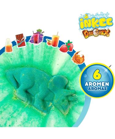 Inkee Gift Box Dino | Children s Bathing Set - 7 Bath Additives Dinosaur Bath Balls & Avocado Oil Swimming Salt | Perfect Kids Gift - Buy Online on GoSupps.com