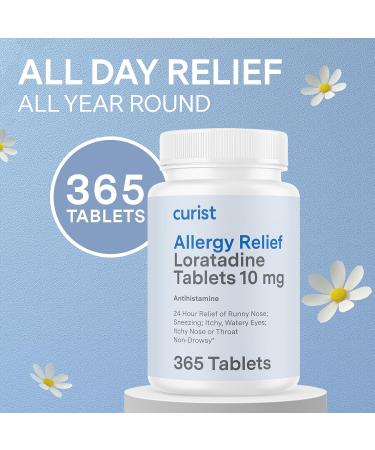 Curist Loratadine 10mg - 365 Count Non-Drowsy Allergy Relief Tablets | 24-Hour Antihistamine for Runny Nose Itchy Eyes & Sneezing - Best Allergy Medicine for Adults - Buy Online on GoSupps.com