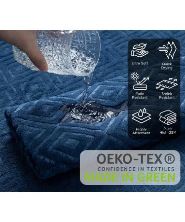 Navy Blue 4-Pack Washcloths Set 13x13 - Premium Quality Towels for Bathroom, Hotel, Spa & Gym - Absorbent, Quick Dry, Soft Microfiber - Multipurpose Daily Use - Buy Online on GoSupps.com