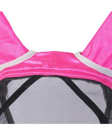 Harrison Howard CareMaster Pro Luminous Horse Fly Mask - UV Protection & Ear Protection in Pink for Thoroughbreds (M) - International Shipping Available - Buy Online on GoSupps.com
