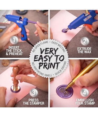 Wax Stamp Kit - 16 Colors Quick Melt Wax Gun with Seal Heads & Metallic Pens - Perfect for Wedding Invites & Christmas Letter Sealing - Buy Online on GoSupps.com