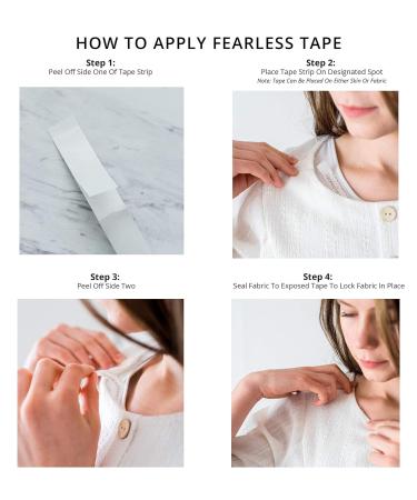 Fearless Tape - Double Sided Fashion Tape (50 Strip Pack) | Strong Adhesive, Gentle on Skin & Fabric | Transparent - Perfect for All Skin Tones - Buy Online on GoSupps.com