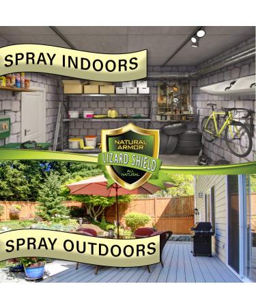 Natural Armor Lizard & Gecko Repellent Spray - 128 fl oz Gallon Ready to Use - Powerful Peppermint Formula Repels All Lizards & Geckos - Works Better Than Ultrasonic Devices - 1 Pack - Buy Online on GoSupps.com