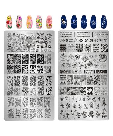LoveOurHome 8pc Nail Art Stamping Kit | Heart Butterfly Stamps Plate Template Stencil | Silicone Stampers Scraper | French Manicure Design Supplies - Buy Online on GoSupps.com