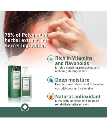 Moraz Polygonum Herb Atopic Cream - Soothing Redness Reducing Skin Care for Irritated & Itchy Skin - Steroid-Free Relief - 8.5 oz - Buy Online on GoSupps.com