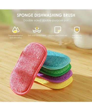 Antibacterial Microfiber Cleaning Sponges - 5 Pack | Ultra-Absorbent & Durable Dishwashing Sponges for Effortless Cleaning | International Shipping Available - Buy Online on GoSupps.com