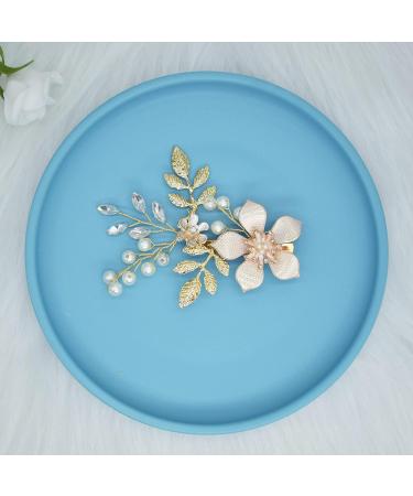 Wedding Hair Clip Fanvoes Hair Accessories Pieces for Brides Bridal Rose Gold Vintage Headpiece Barrette Decorations Jewelry Handmade Flower Ivory Pearl Rhinestone Crystal for Women Girls Bridesmaid - Buy Online on GoSupps.com