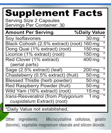 Menopause Support for Women - Natural Supplement for Hormonal Balance & Hot Flash Relief with Black Cohosh & Dong Quai - 60 Capsules - Buy Online on GoSupps.com