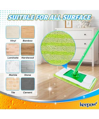 KEEPOW Reusable Microfiber Mop Pads - 6 Pack Green | Compatible with Swiffer Sweeper | Washable Mopping Cloth Refills for Hardwood Floors | Eco-Friendly Alternative (Mop Not Included) - Buy Online on GoSupps.com