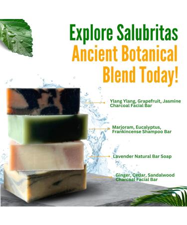 Unique Salubritas Shampoo Hair Bar Handmade Ayurveda 100% Natural Hair Shampoo Bar with Frankincense Argan Marjoram & Eucalyptus Essential Oils Hair Growth & Beard Bar Made in Canada 97g 1 pc - Buy Online on GoSupps.com