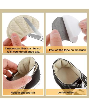 WLLHYF 4 Pairs Heel Grips Liner Cushions Inserts Self-Adhesive Foot Back Protectors Covers Guard Repair Pads for Shoe Too Big Men Women Anti Rubbing Blisters Slipping Thickness 7mm(Apricot) - Buy Online on GoSupps.com
